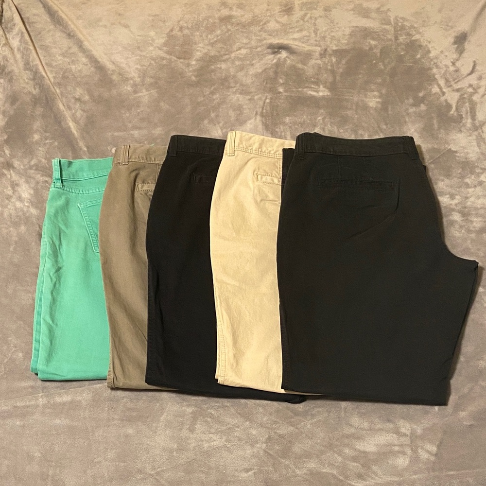 Old Navy & Gap 10S 5 pairs Casual Pants Bundle in Mint, Khaki, Black and Cream